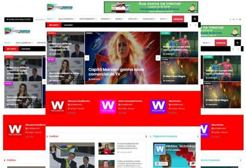 Site pronto para notícias e guia comercial integrado com whatsapp